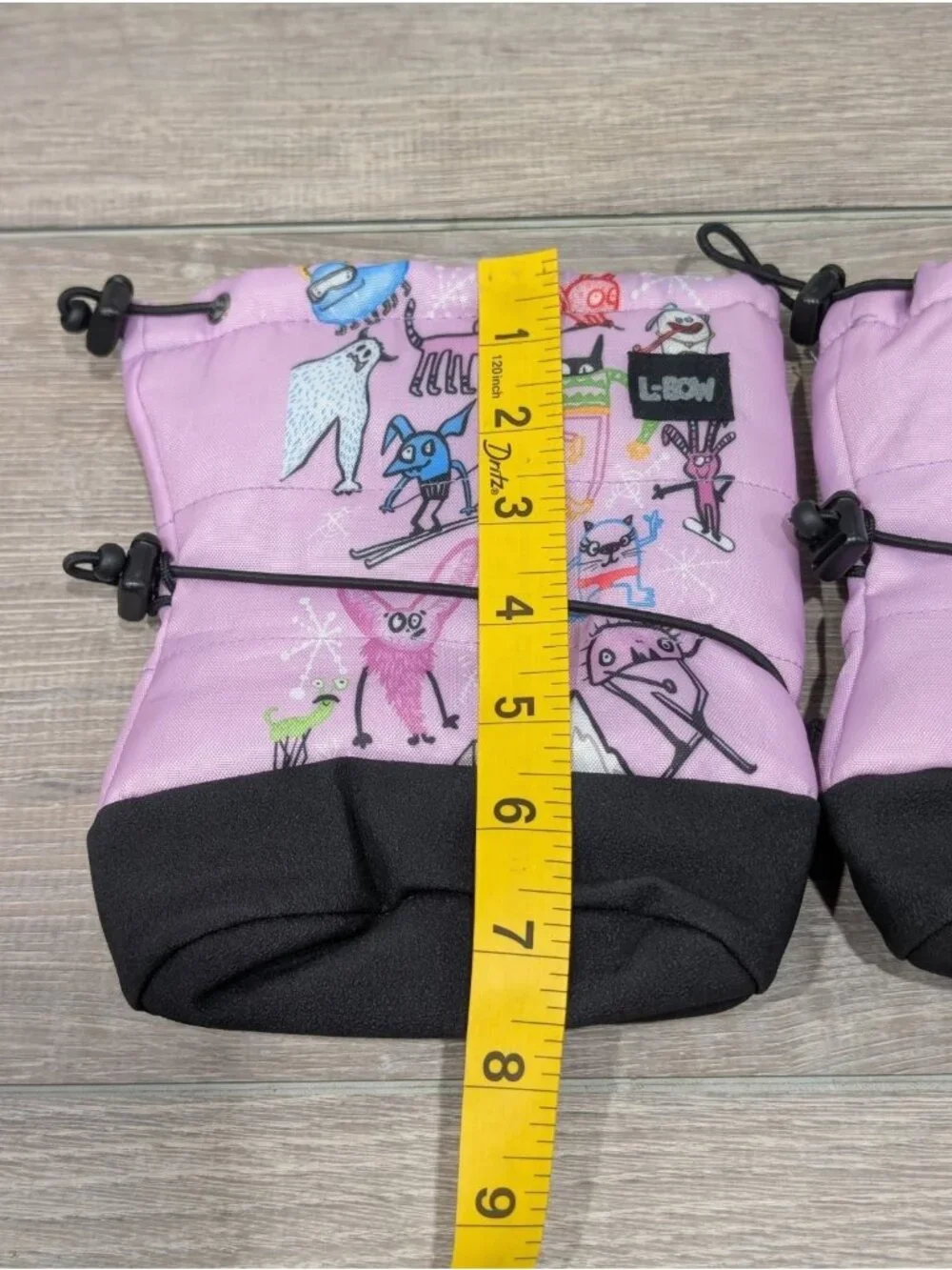 L-Bow Carly Jo Monster Pink Waterproof Booties Fleece Lined Non-Slip Sz 12-24M